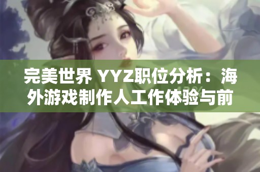 完美世界 YYZ職位分析：海外游戲制作人工作體驗(yàn)與前景評(píng)估