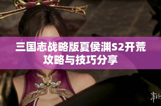 三國志戰(zhàn)略版夏侯淵S2開荒攻略與技巧分享