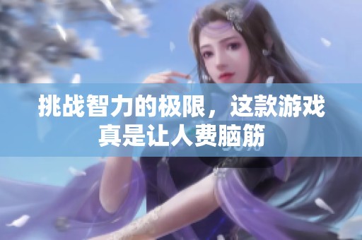 挑戰(zhàn)智力的極限，這款游戲真是讓人費(fèi)腦筋