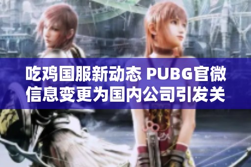 吃雞國服新動(dòng)態(tài) PUBG官微信息變更為國內(nèi)公司引發(fā)關(guān)注